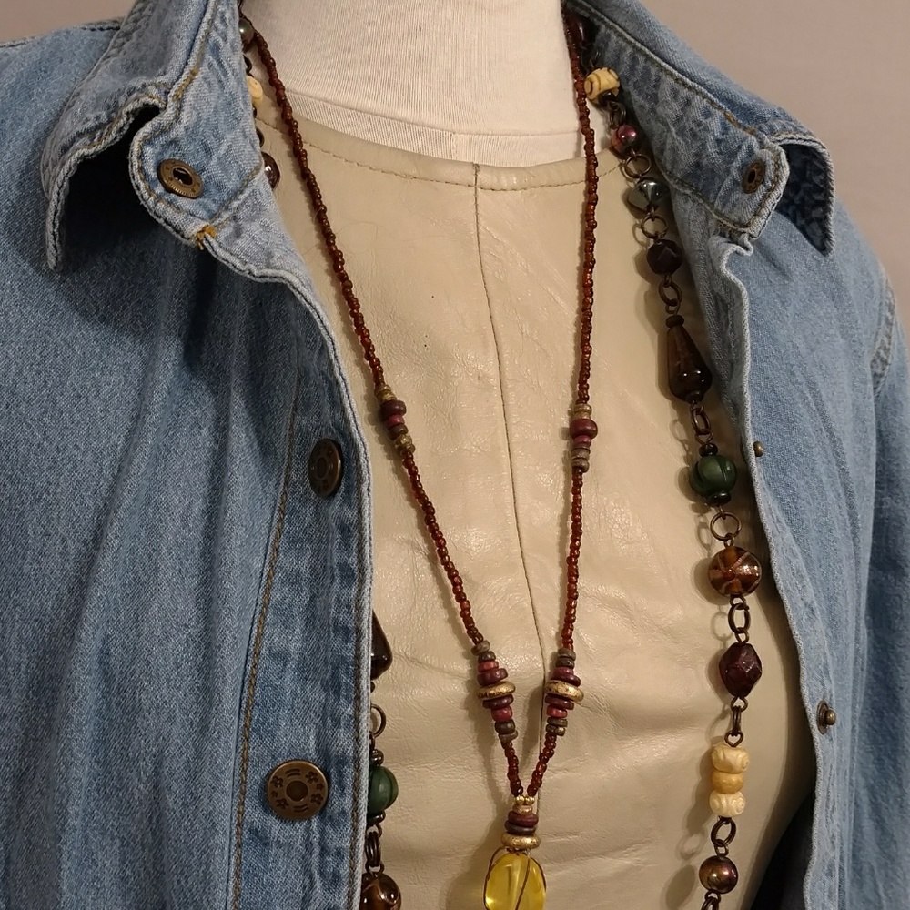 Denim Coat Dress Brass Snaps 100% Cotton Blue Jean Long Jacket Versatile Classic - Picture 3 of 8